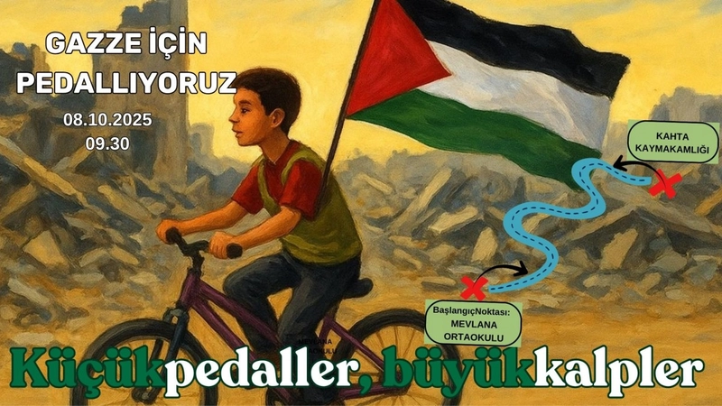 Gazze İçin Kahta’da Anlamlı Etkinlik: ‘Küçük Pedaller, Büyük Kalpler’ 