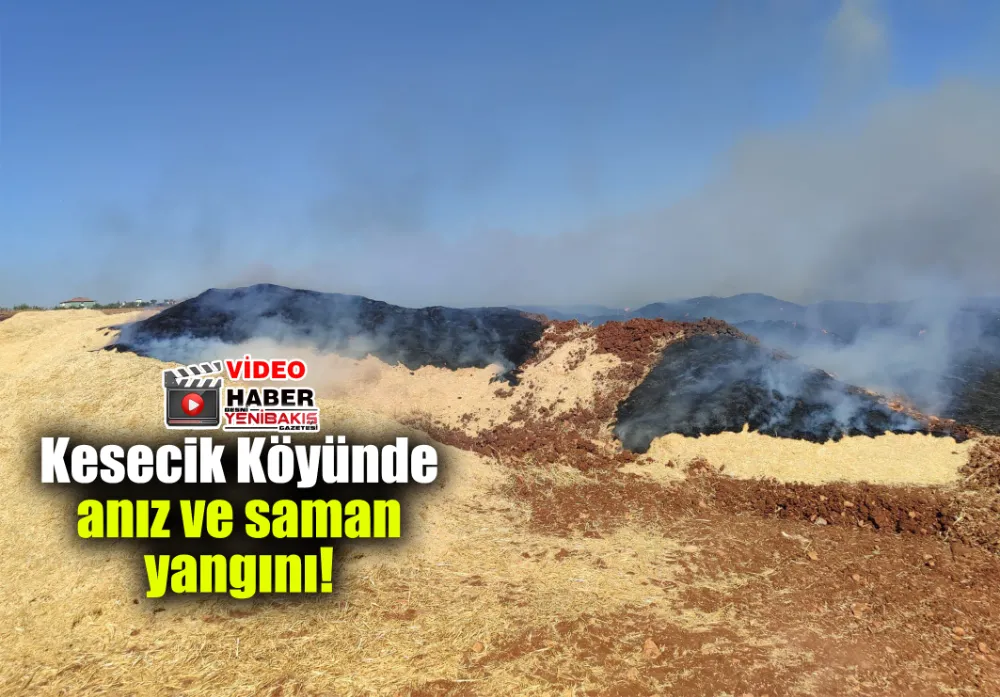Kesecik Köyünde anız ve saman yangını!