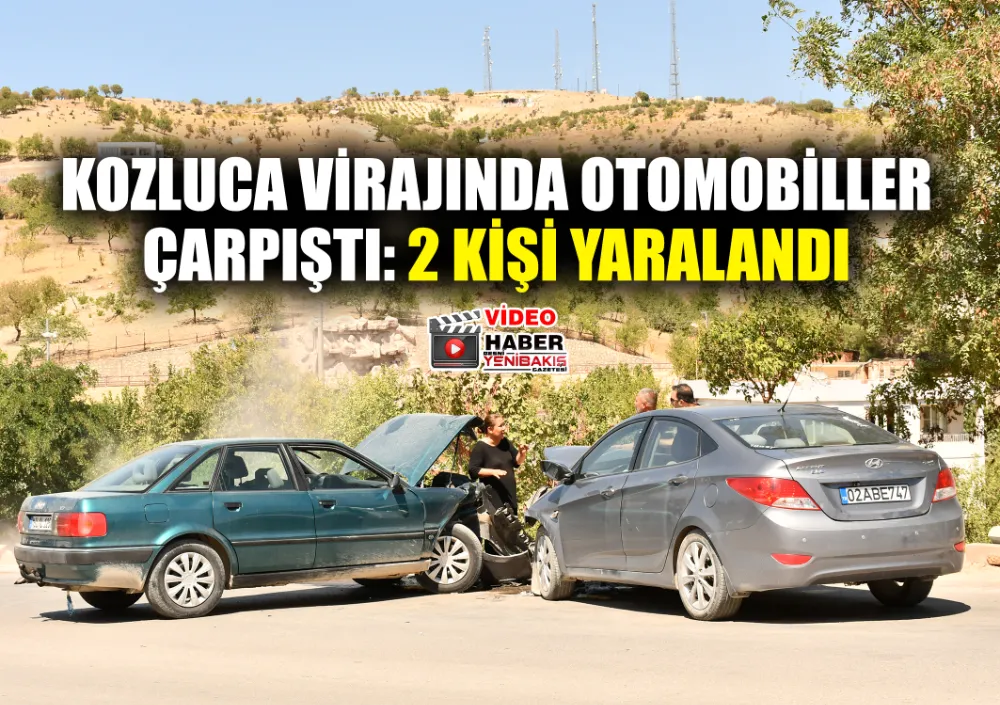 KOZLUCA VİRAJINDA OTOMOBİLLER ÇARPIŞTI: 2 YARALI