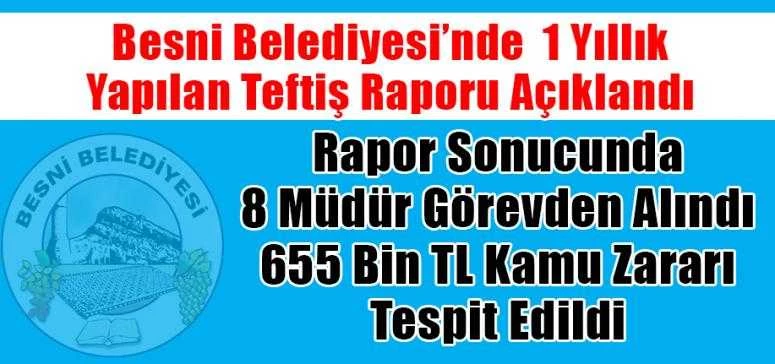 Besni Belediyesi’nde 1 Yıllık Yapılan Teftiş Raporu Açıklandı