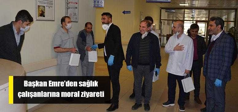 Başkan Emre’den sağlık çalışanlarına moral ziyareti