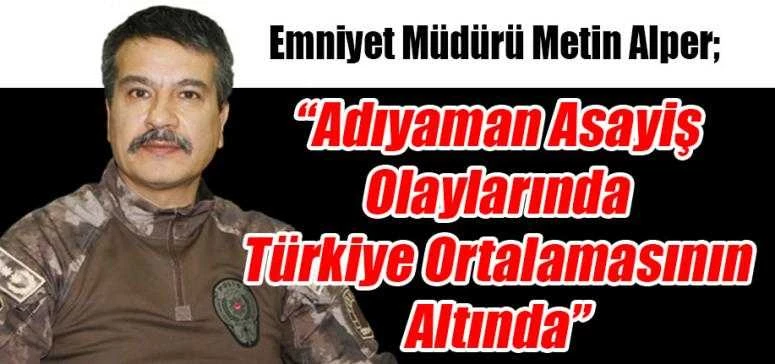 Adıyaman Asayiş Olaylarında Türkiye Ortalamasının Altında